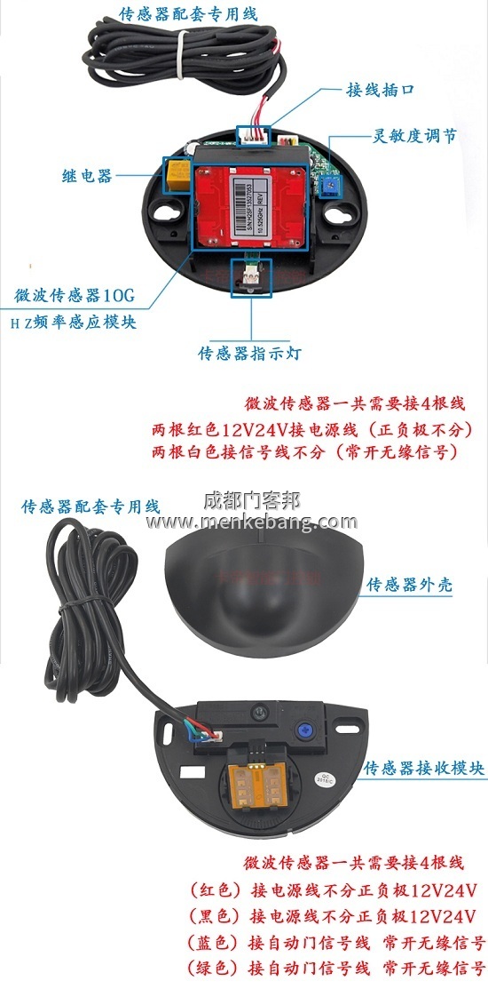 感應(yīng)門感應(yīng)器探頭接線圖,探頭接線方法,自動(dòng)門感應(yīng)器說明書 感應(yīng)門感應(yīng)器探頭接線圖,探頭接線方法,自動(dòng)門感應(yīng)器說明書